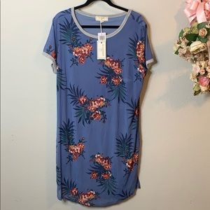 NWT No Comment Sheer w/Underlay Shirt Dress